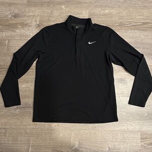 Nike Men's Black Quarter Zip Long Sleeve Tee